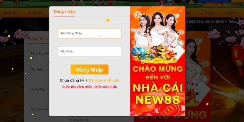 Truy cập tài khoản cổng game new88 chơi ngay